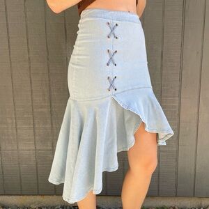 Vintage Asymmetrical Denim Skirt